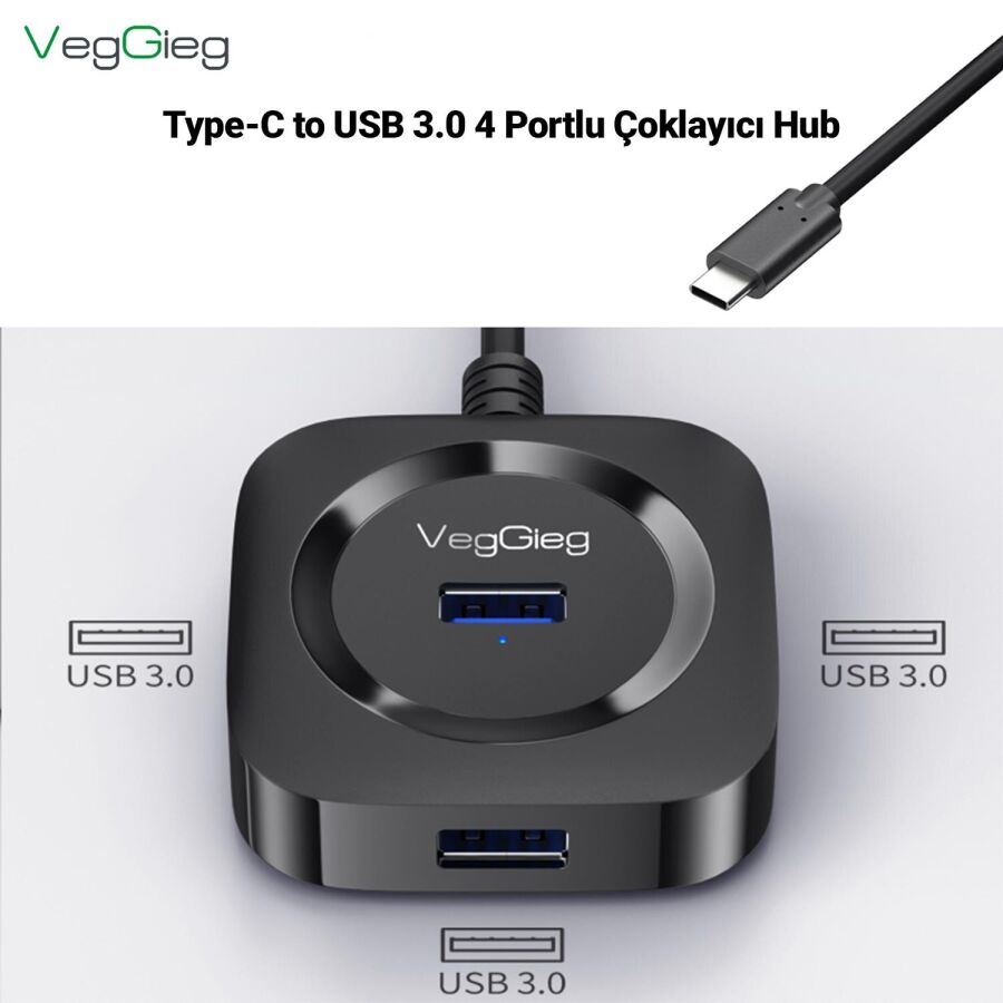 VegGieg 4 Portlu Type-C to USB 3.0 Çoklayıcı Hub - 4