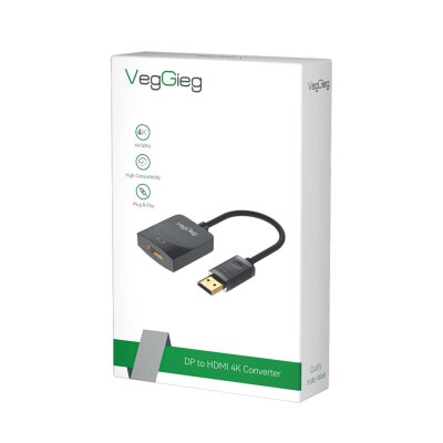Veggieg 4K 30Hz DisplayPort (DP) Erkek to HDMI Dişi Aktif Çevirici Dönüştürücü Adaptör Kablo - 3
