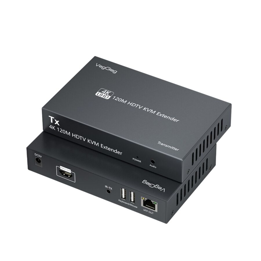 VegGieg 4K 30Hz HDMI KVM Extender 120 Metre CAT5E ve Cat6 HDMI Menzil Genişletici Uzatıcı - 1
