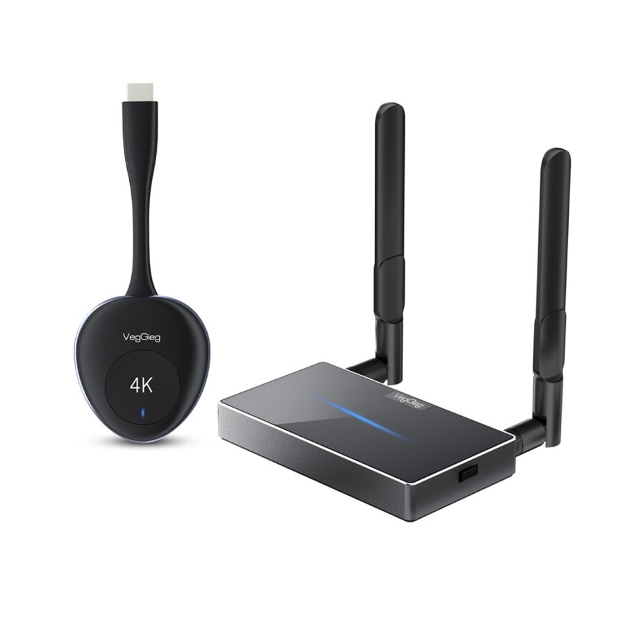 VegGieg 4K 30Hz Kablosuz HDMI VGA Görüntü ve Ses Aktarıcı Wireless Ekran Yansıtma Adaptörü Verici Alıcı Set - 1