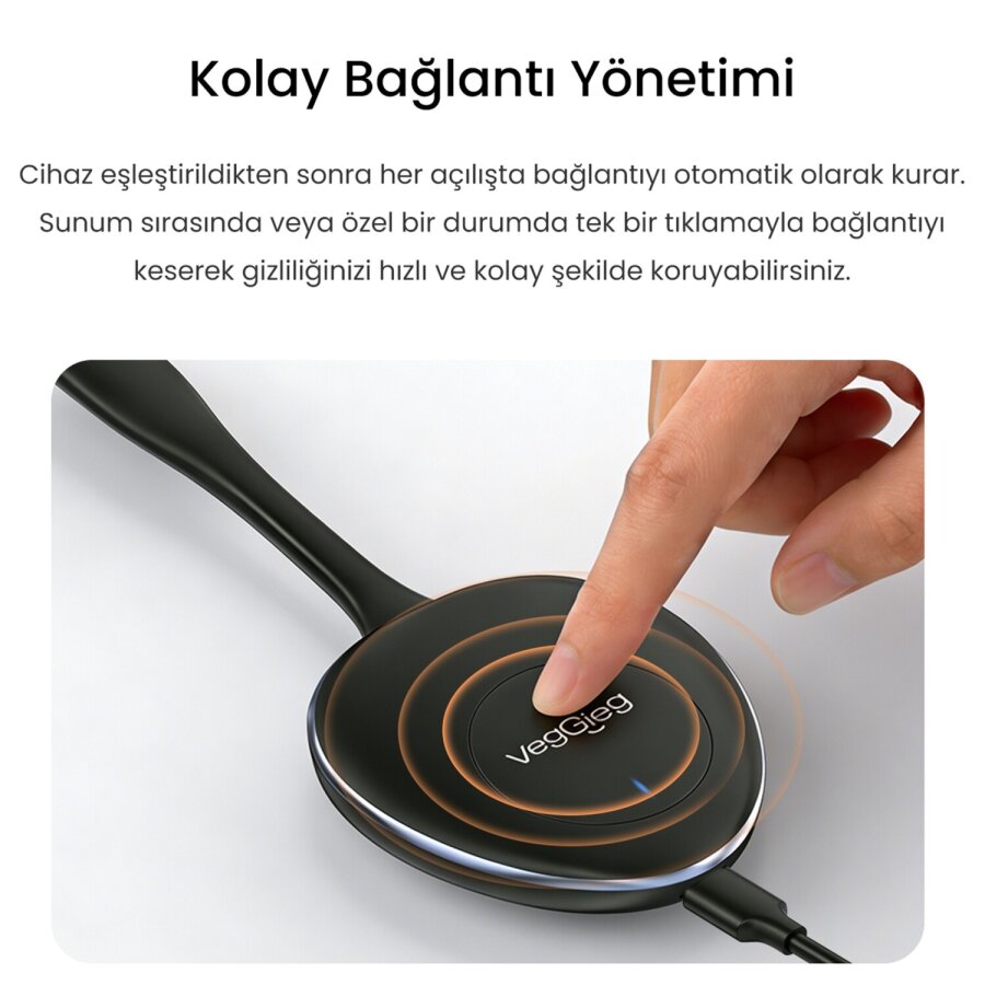 VegGieg 4K 30Hz Kablosuz HDMI VGA Görüntü ve Ses Aktarıcı Wireless Ekran Yansıtma Adaptörü Verici Alıcı Set - 2