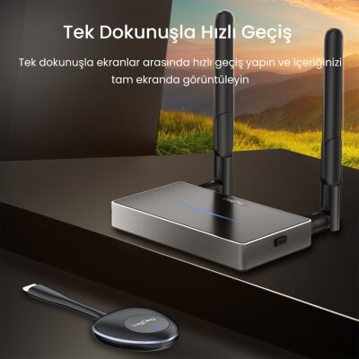 VegGieg 4K 30Hz Kablosuz HDMI VGA Görüntü ve Ses Aktarıcı Wireless Ekran Yansıtma Adaptörü Verici Alıcı Set - 6
