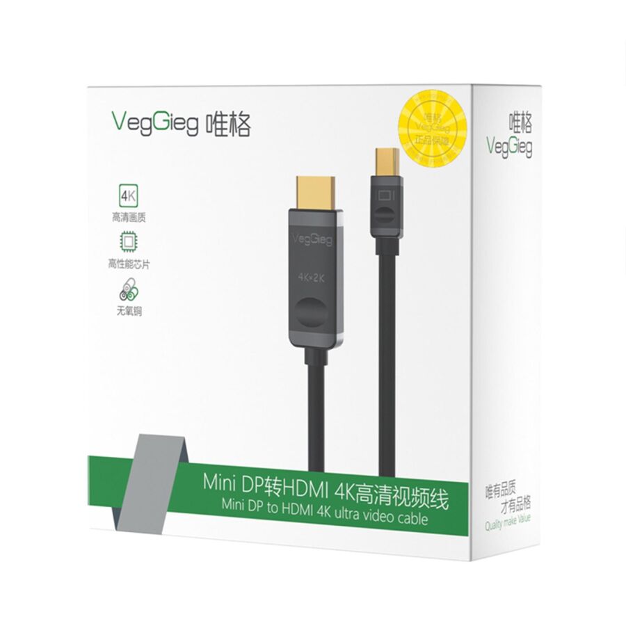 VegGieg 4K 30Hz Mini DisplayPort to HDMI Dönüştürücü Kablo 1.5 Metre - 5