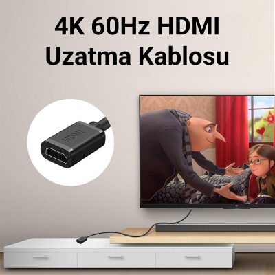 VegGieg 4K 60Hz Dişi Erkek HDMI 2.0 Uzatma Kablosu 2 Metre - 5