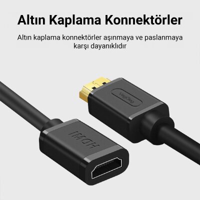 VegGieg 4K 60Hz Dişi Erkek HDMI 2.0 Uzatma Kablosu 3 Metre - 3