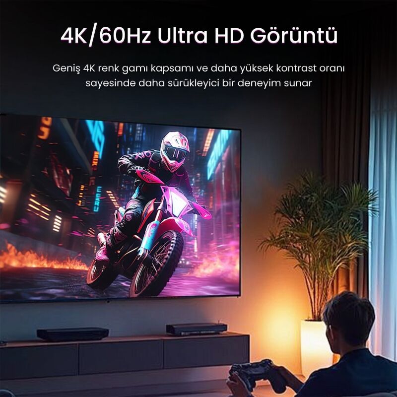 VegGieg 4K HDMI 2.0 Görüntü Seçici 3 Giriş 1 Çıkış Kumandalı Switch - 4