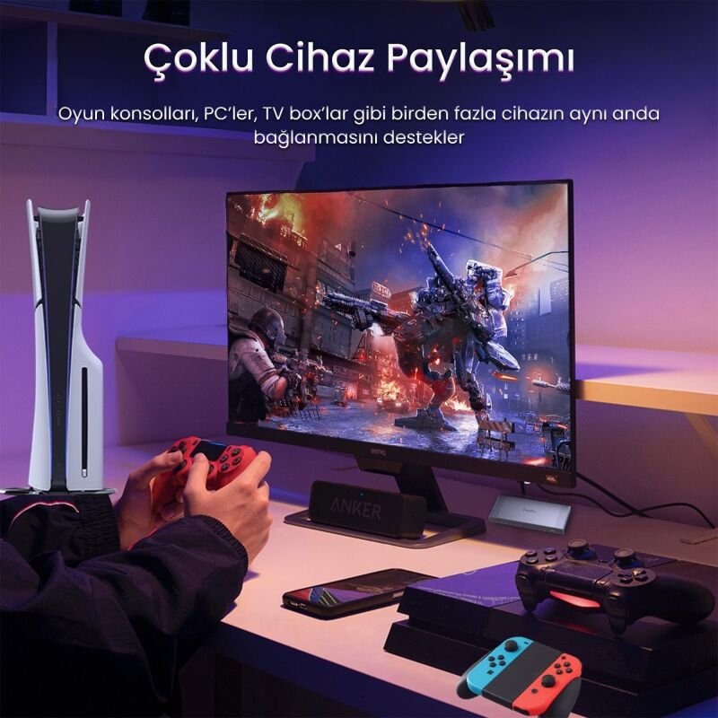 VegGieg 4K HDMI 2.0 Görüntü Seçici 5 Giriş 1 Çıkış Kumandalı Switch - 3