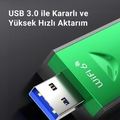 VegGieg 5400 Mbps 2.4GHz/5Ghz/6GHz Tri Band Alıcı Verici USB Wifi 6 Adaptör - 3