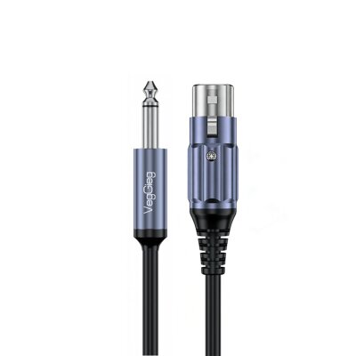 VegGieg 6.35mm to XLR Dişi Mikrofon Kablosu Hi-Fi Ses Kalitesi OFC Bakır Enstrüman Ses Kablosu 2 Metre