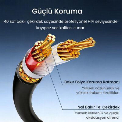 VegGieg 6.35mm to XLR Dişi Mikrofon Kablosu Hi-Fi Ses Kalitesi OFC Bakır Enstrüman Ses Kablosu 2 Metre - 4