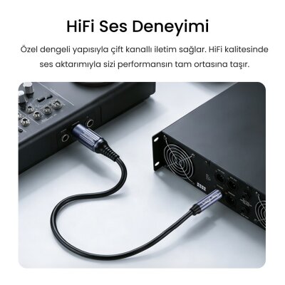 VegGieg 6.35mm to XLR Dişi Mikrofon Kablosu Hi-Fi Ses Kalitesi OFC Bakır Enstrüman Ses Kablosu 2 Metre - 5