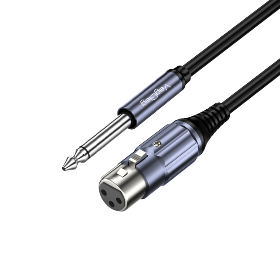 Veggieg 6.35mm to XLR Dişi Mikrofon Kablosu Hi-Fi Ses Kalitesi OFC Bakır Enstrüman Ses Kablosu 3 Metre - 8