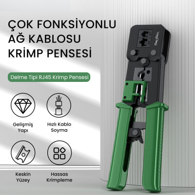 VegGieg 6P 8P Cat8 Cat7 Cat6 RJ45 RJ11 RJ12 Ethernet Ağ Kablosu Telefon Jak Kesme Soyma Sıkma Krimpleme Aleti - 2