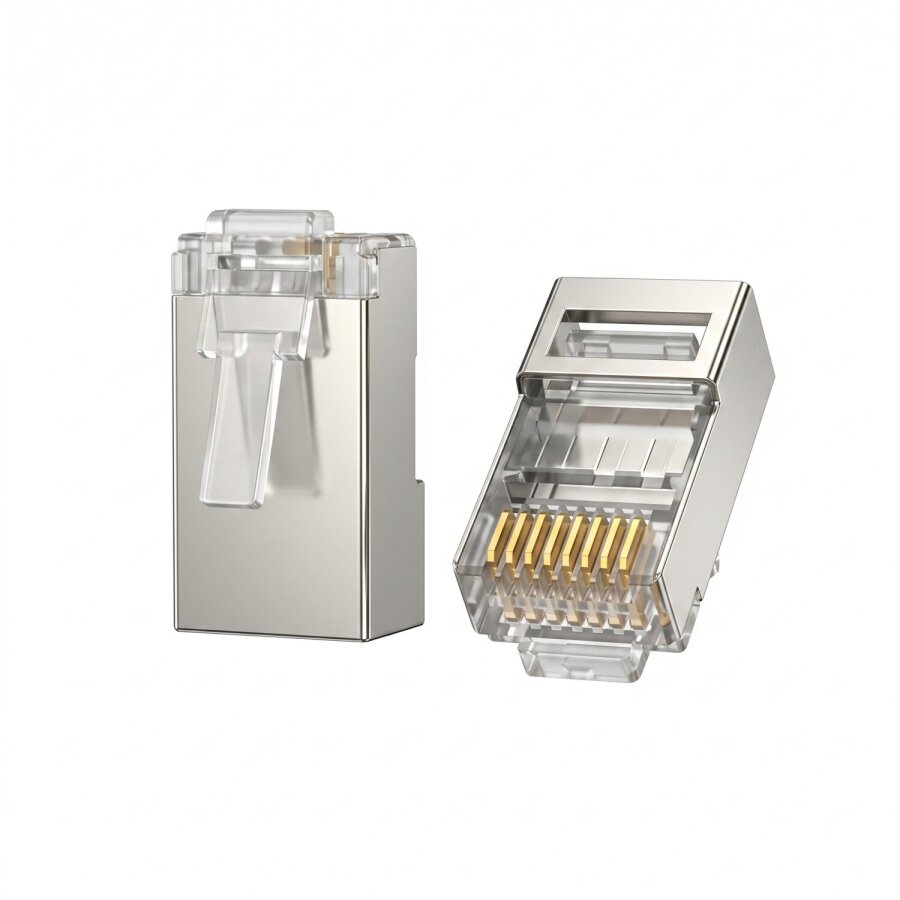 VegGieg Cat5e Metal RJ45 Jack Ethernet Konnektörü Altın Kaplama 102 Adet - 1