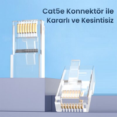 VegGieg CAT5e RJ45 Jack Ethernet Konnektörü Altın Kaplama 100 Adet - 2