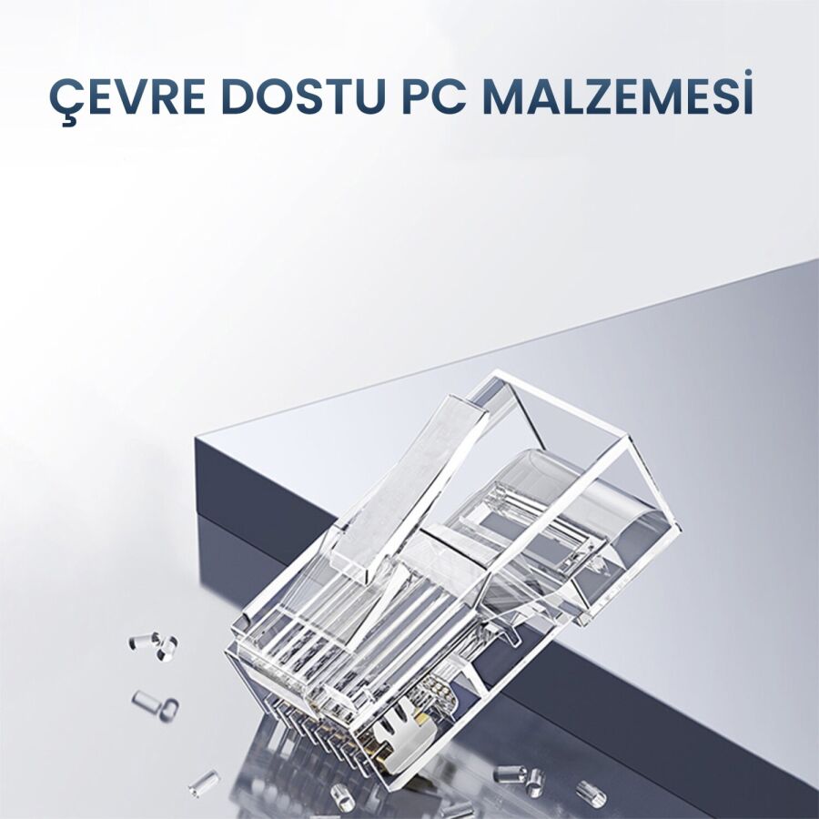 VegGieg CAT5e RJ45 Jack Ethernet Konnektörü Altın Kaplama 100 Adet - 5