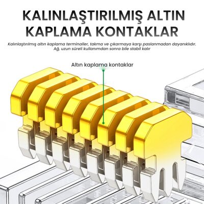 VegGieg CAT5e RJ45 Jack Ethernet Konnektörü Altın Kaplama 100 Adet - 3
