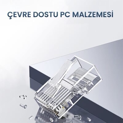 VegGieg CAT5e RJ45 Jack Ethernet Konnektörü Altın Kaplama 100 Adet - 5