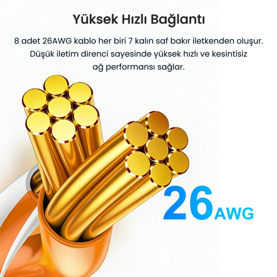 VegGieg Cat6 1000Mbps Gigabit FTP RJ45 Ethernet Ağ Uzatma Kablosu 1.5 Metre - 5