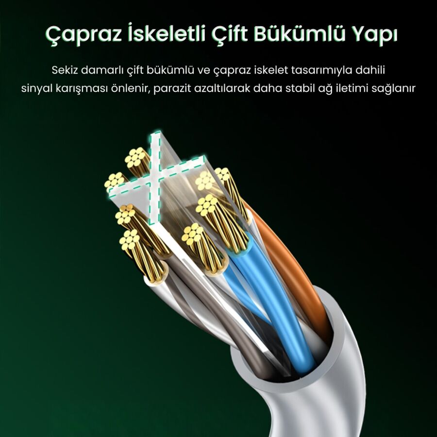 VegGieg CAT6e 1000Mbps UTP RJ45 Gigabit Ethernet Kablosu 10 Metre - 4