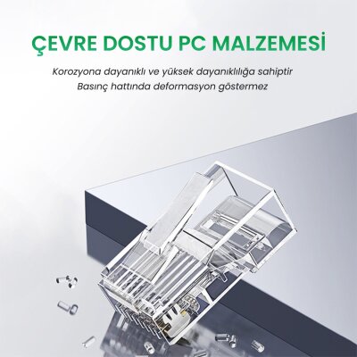 VegGieg Cat6e RJ45 Jack 8P8C Ethernet Konnektörü Altın Kaplama 102 Adet - 5