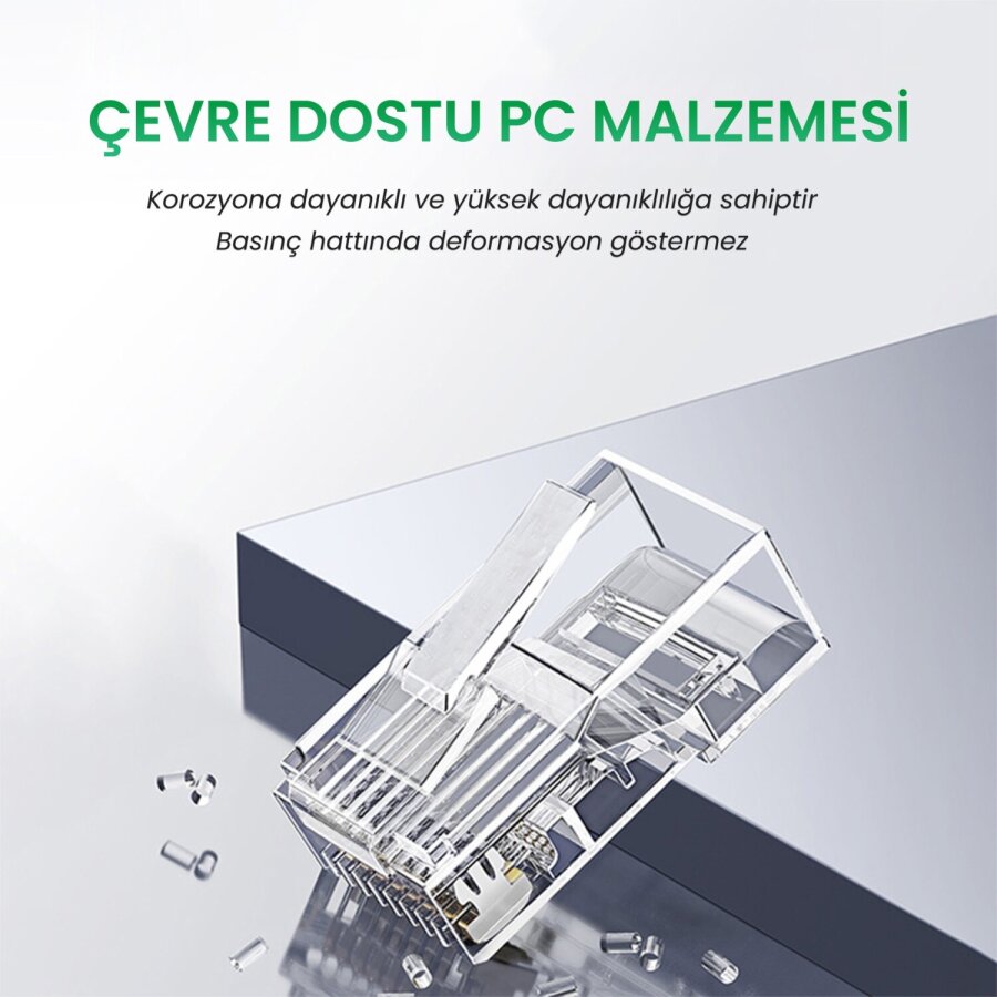VegGieg Cat6e RJ45 Jack 8P8C Ethernet Konnektörü Altın Kaplama 102 Adet - 5