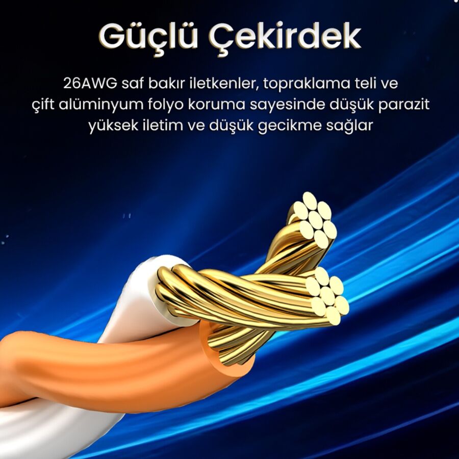 VegGieg CAT7 10Gbps Gigabit 600Mhz FTP RJ45 Ethernet Kablosu 1 Metre - 3