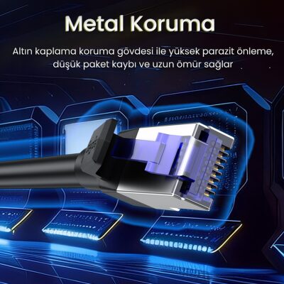 VegGieg CAT7 10Gbps Gigabit 600Mhz FTP RJ45 Ethernet Kablosu 2 Metre - 5