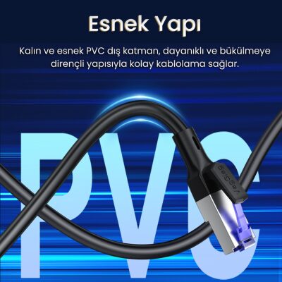 VegGieg CAT7 10Gbps Gigabit 600Mhz FTP RJ45 Ethernet Kablosu 2 Metre - 6