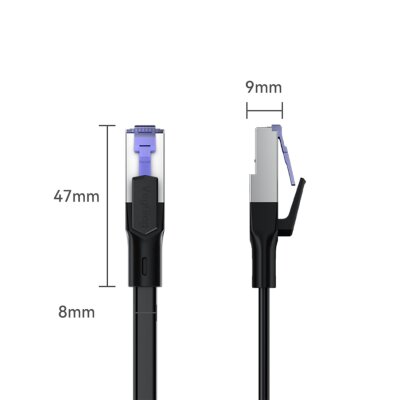 VegGieg CAT7 10Gbps Gigabit 600Mhz FTP RJ45 Flat Ethernet Kablosu 1 Metre - 7