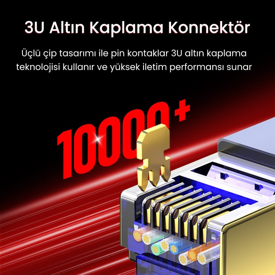 VegGieg CAT8 40Gbps Gigabit FTP 2000Mhz RJ45 Ethernet Ağ Kablosu 3 Metre - 3