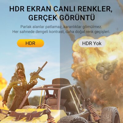 Veggieg DisplayPort DP to HDMI Çevirici Kablo 8K@60Hz 4K@240Hz 48Gbps HDR Destekli Örgülü Adaptör Kablo 2 Metre - 3