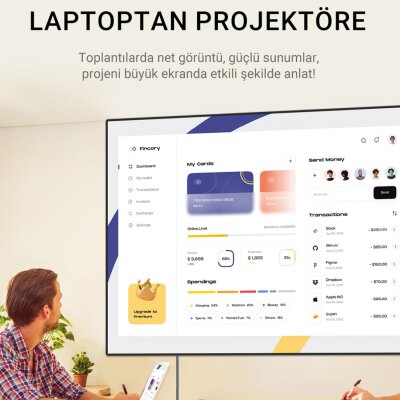 Veggieg DisplayPort DP to HDMI Çevirici Kablo 8K@60Hz 4K@240Hz 48Gbps HDR Destekli Örgülü Adaptör Kablo 2 Metre - 4