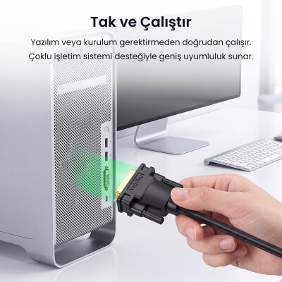 Veggieg DVI 24+1 to VGA Çevirici Görüntü Dönüştürücü Adaptör Full HD 1080P 60Hz - 7