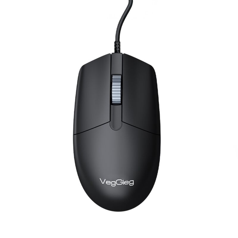 VegGieg G005 Optik 3 Tuşlu Sağ ve Sol Elle Kullanıma Uygun USB Kablolu Mouse Siyah - 1