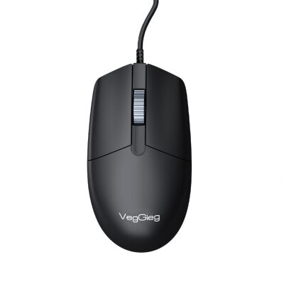 VegGieg G005 Optik 3 Tuşlu Sağ ve Sol Elle Kullanıma Uygun USB Kablolu Mouse Siyah