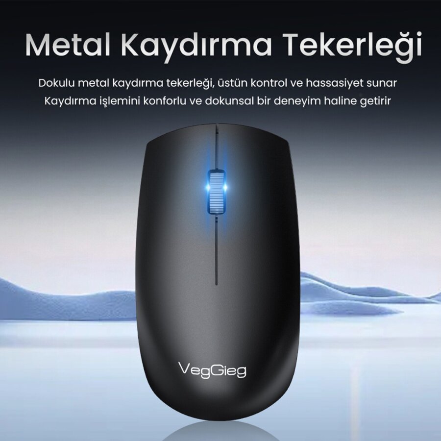 VegGieg G700 Kablosuz Mouse 2.4GHz Nano Usb Alıcı 3 Tuşlu Pilli Optik Mouse - 4