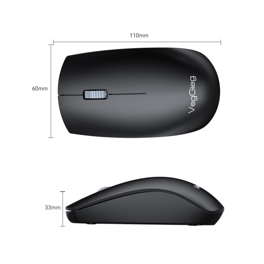 VegGieg G700 Kablosuz Mouse 2.4GHz Nano Usb Alıcı 3 Tuşlu Pilli Optik Mouse - 8