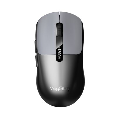 VegGieg G900 Dual-Mode Bluetooth 5.3 ve 2.4GHz 3600DPI Ekranlı Şarjlı Optik Kablosuz Mouse Siyah