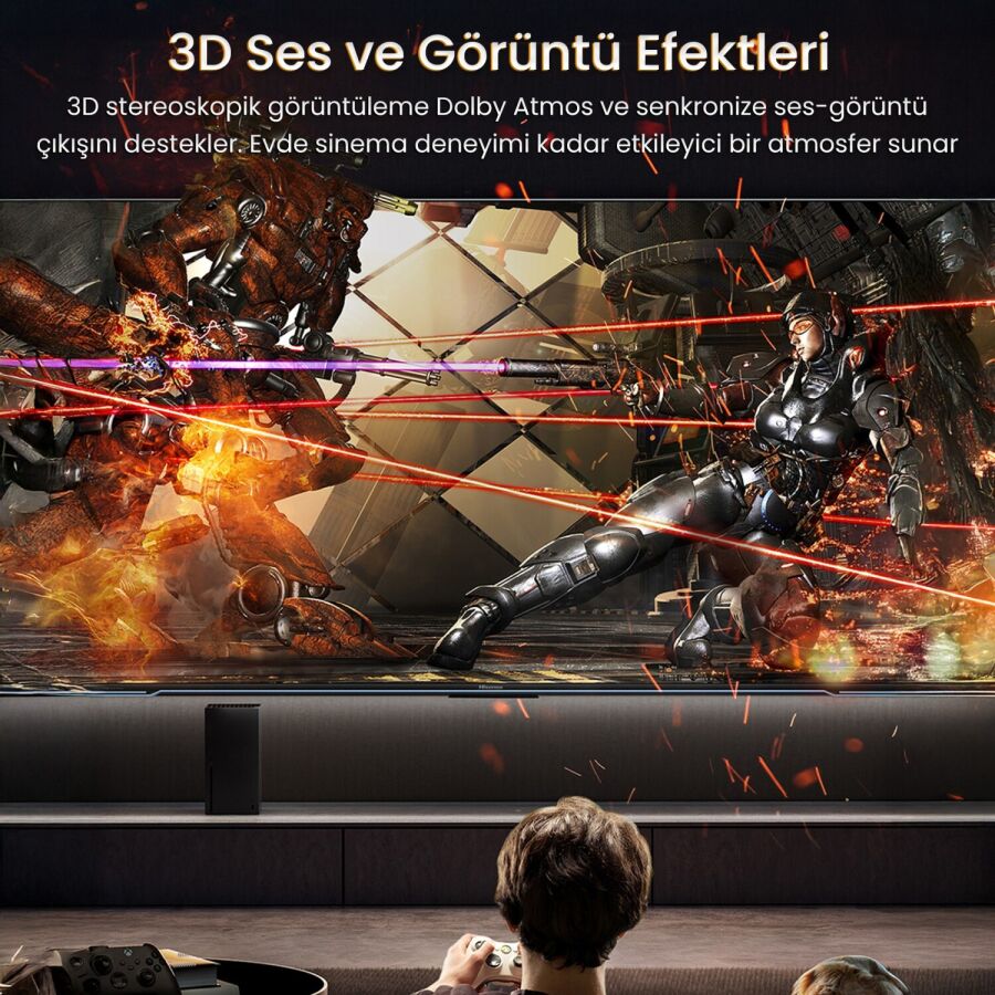 VegGieg HDMI 2.1 8K 60Hz 4K 120Hz 48 Gbps HDR eARC HDCP 2.2 Örgülü Ses ve Görüntü Kablosu 1.5 Metre - 5