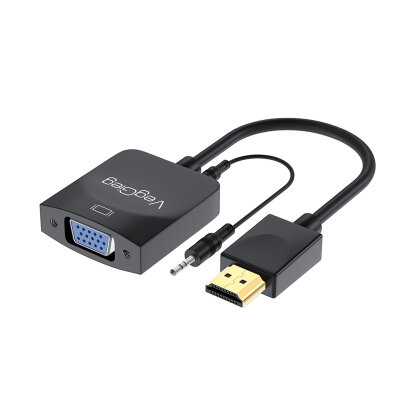 Veggieg HDMI to VGA Çevirici Adaptör 3.5mm Ses Çıkışlı Full HD 1080P 60Hz