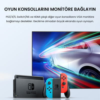 Veggieg HDMI to VGA Full HD 1080P 60Hz Çevirici Dönüştürücü Adaptör - 3