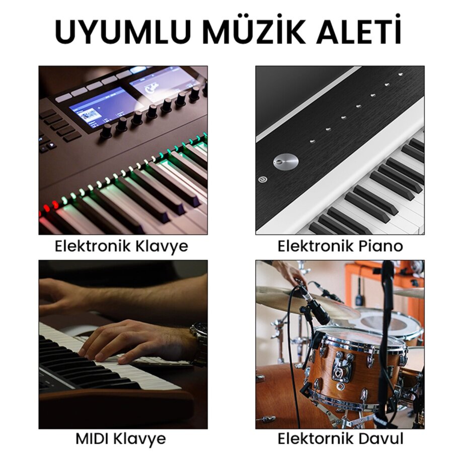 VegGieg Lightning to MIDI USB-B iPhone iPad Uyumlu Müzik Enstrüman Kablosu - 7