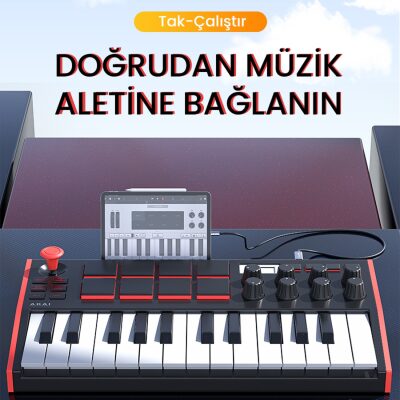 VegGieg Lightning to MIDI USB-B iPhone iPad Uyumlu Müzik Enstrüman Kablosu - 6