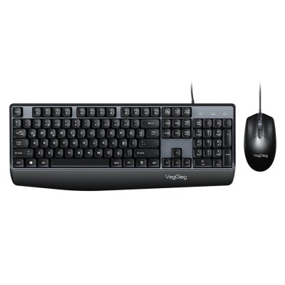 VegGieg MK500A Ergonomik Kablolu Türkçe Q Klavye Mouse Seti Siyah