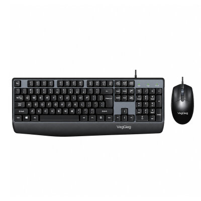 VegGieg MK500A Ergonomik Kablolu Türkçe Q Klavye Mouse Seti Siyah