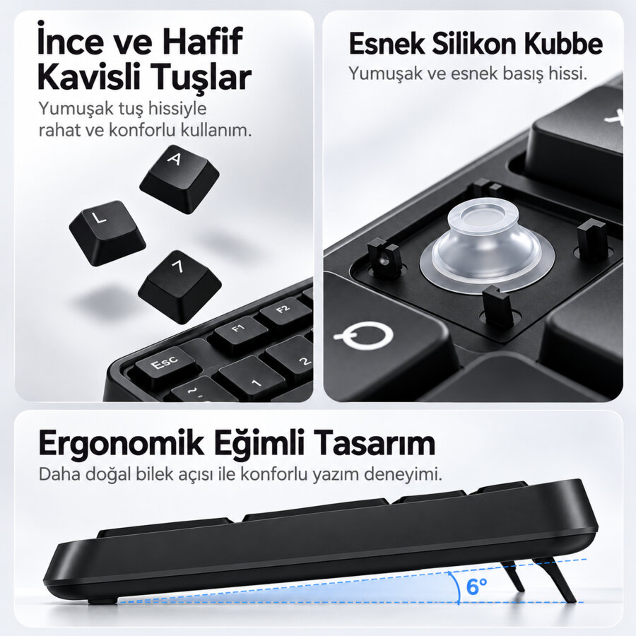 VegGieg MK700 2.4GHz Kablosuz Multimedia Türkçe Q Klavye Mouse Seti - 4
