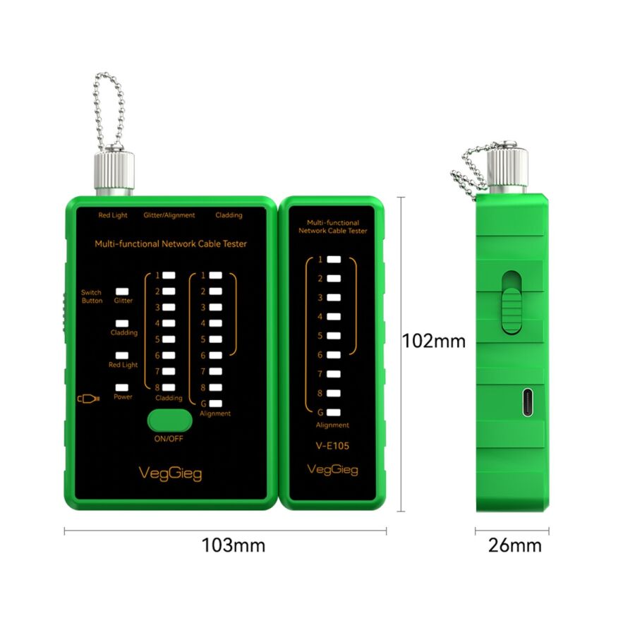 Veggieg Multi Fonksiyonel Fiber Optik RJ45 RJ11 BNC Network Ethernet Ağ Kablo Test Cihazı Tracker - 5