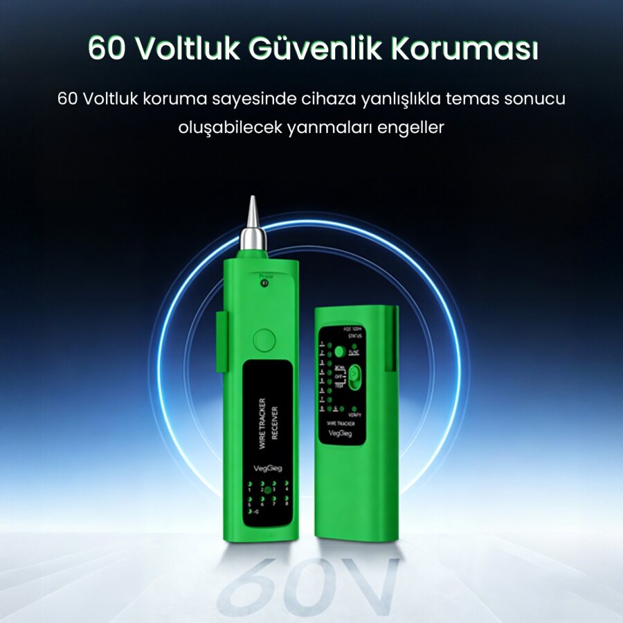 VegGieg PoE Destekli Kablo Bulucu RJ45 RJ11 Ethernet Ağ Test Cihazı Çantalı - 4
