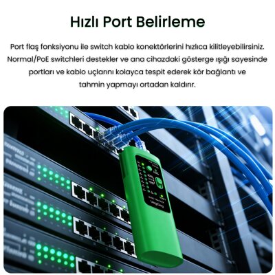 VegGieg PoE Destekli Kablo Bulucu RJ45 RJ11 Ethernet Ağ Test Cihazı Çantalı - 6